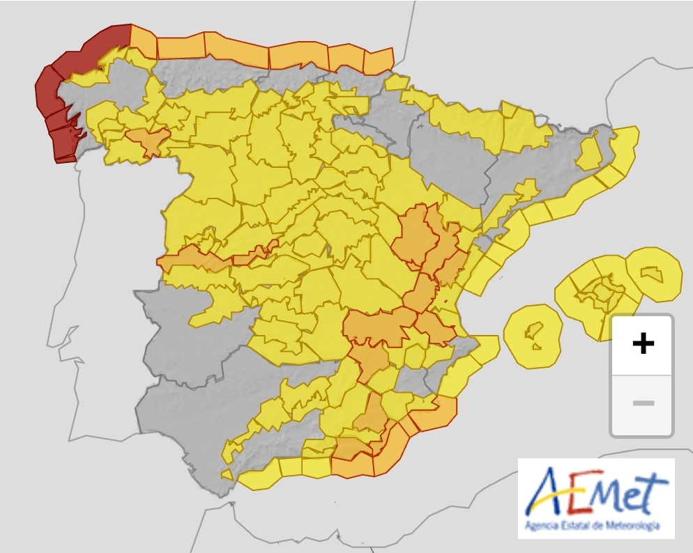 Atenció!!! Avisos taronja per vent i borrasca Mediterrània a partir de dijous.