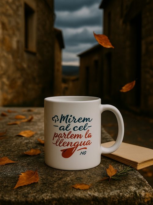 Tassa "Mirem al cel, parlem la llengua"