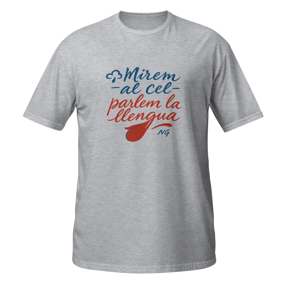 Samarreta manega curta unisex. Mirem al cel, parlem la llengua - Imatge 6