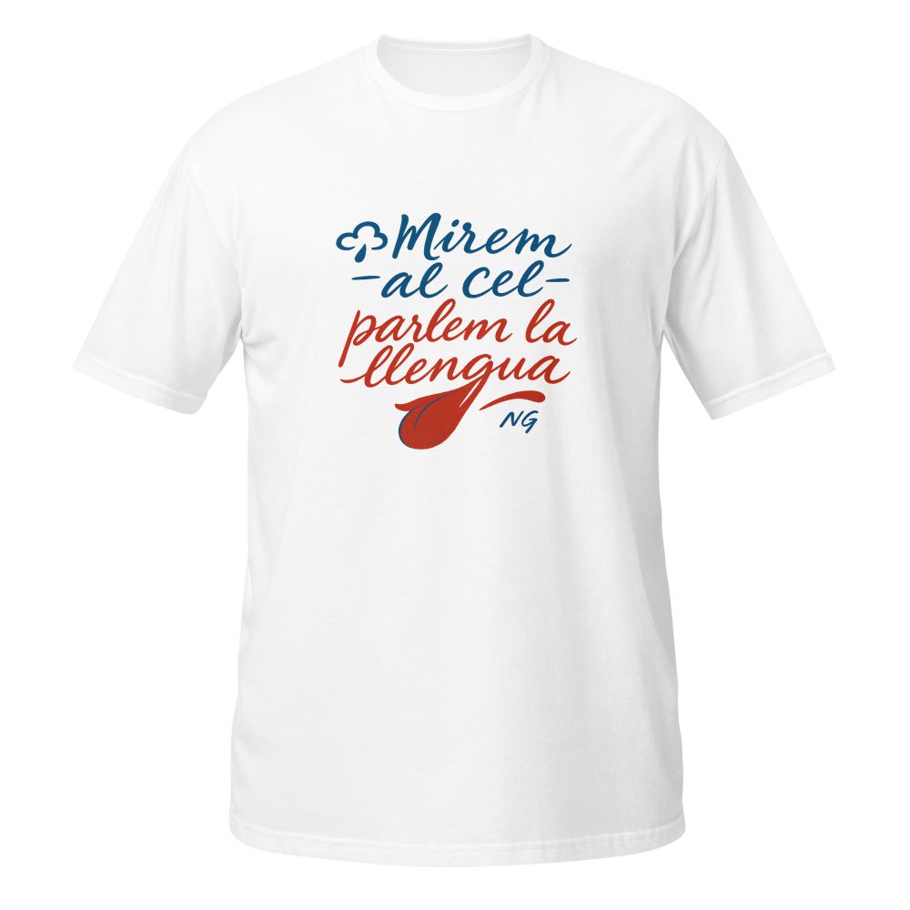 Samarreta manega curta unisex. Mirem al cel, parlem la llengua - Imatge 8