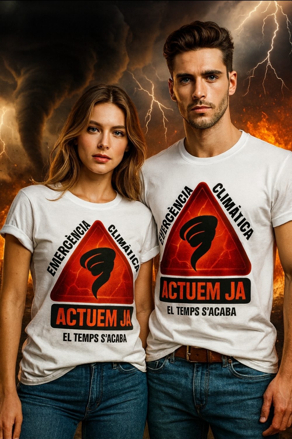 Samarreta curta blanca unisex. EMERGÈNCIA CLIMÀTICA